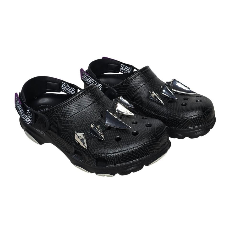 Crocs Black Panther All Terrain Clogs Marvel Wakanda Spikes Mens 5 Womens 7